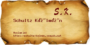 Schultz Kálmán névjegykártya
